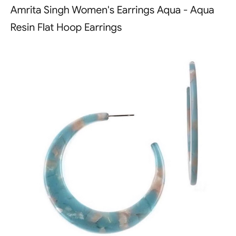 Amrita Singh La Vie Flat Resin Hoops - Picture 3 of 5